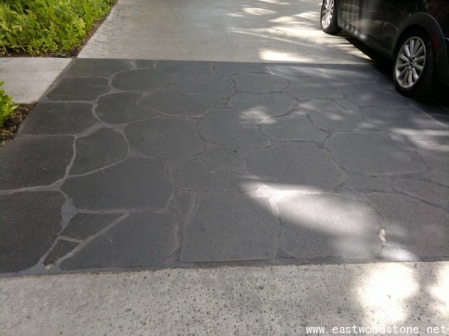 Dark and grey basalt used for paving